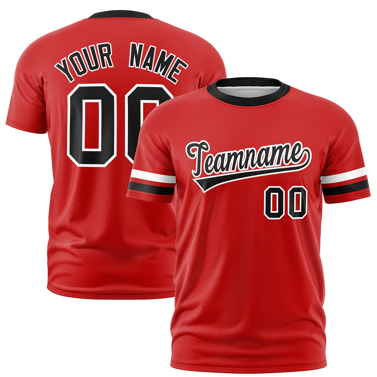 Custom Red Black Classic Style Stripe Fashion T-shirt| KXKSHOP