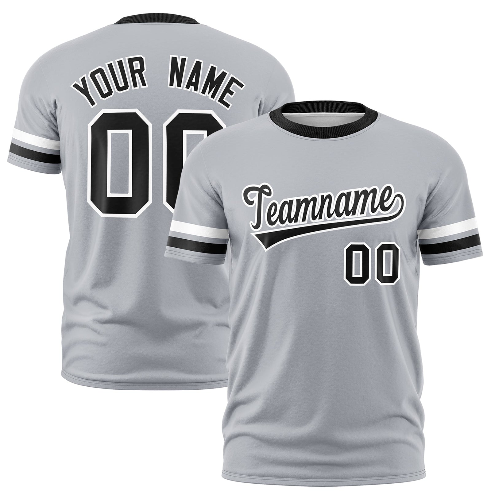 Custom Gray Black Classic Style Stripe Fashion T-shirt| KXKSHOP