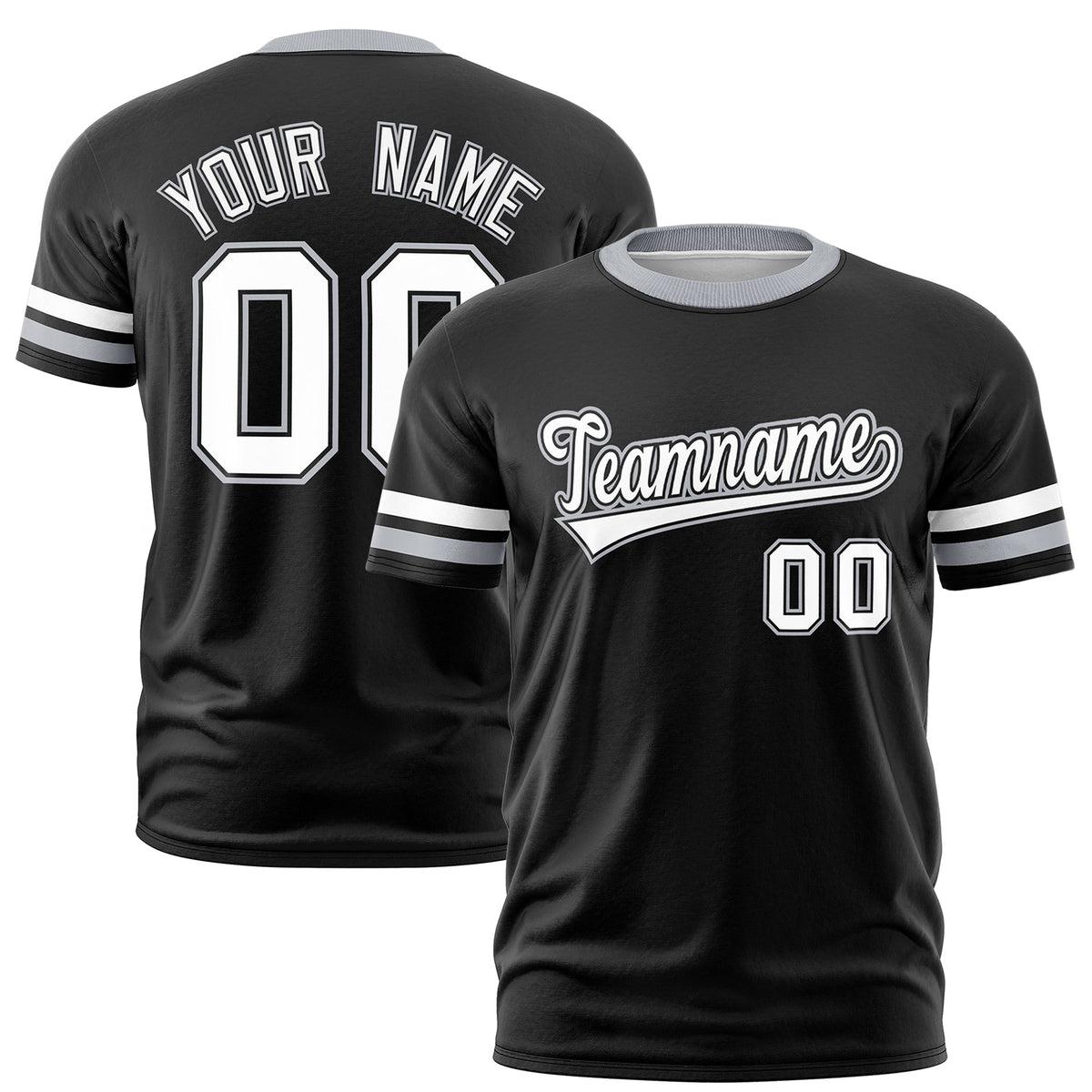 Custom Black Gray Classic Style Stripe Fashion T-shirt| KXKSHOP