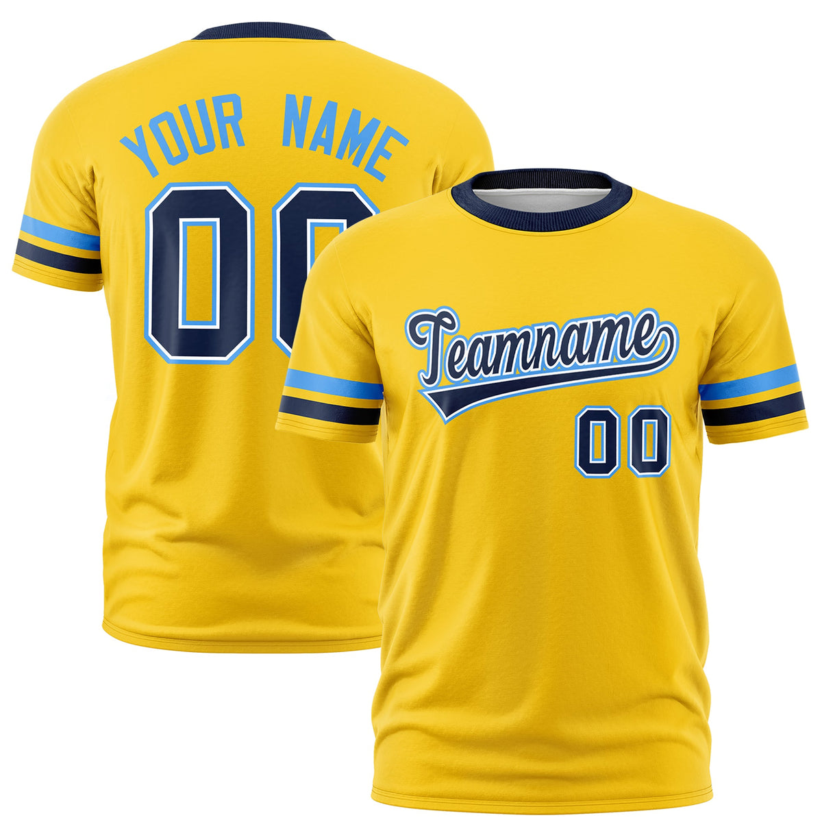 Custom Gold Navy Classic Style Stripe Fashion T-shirt| KXKSHOP