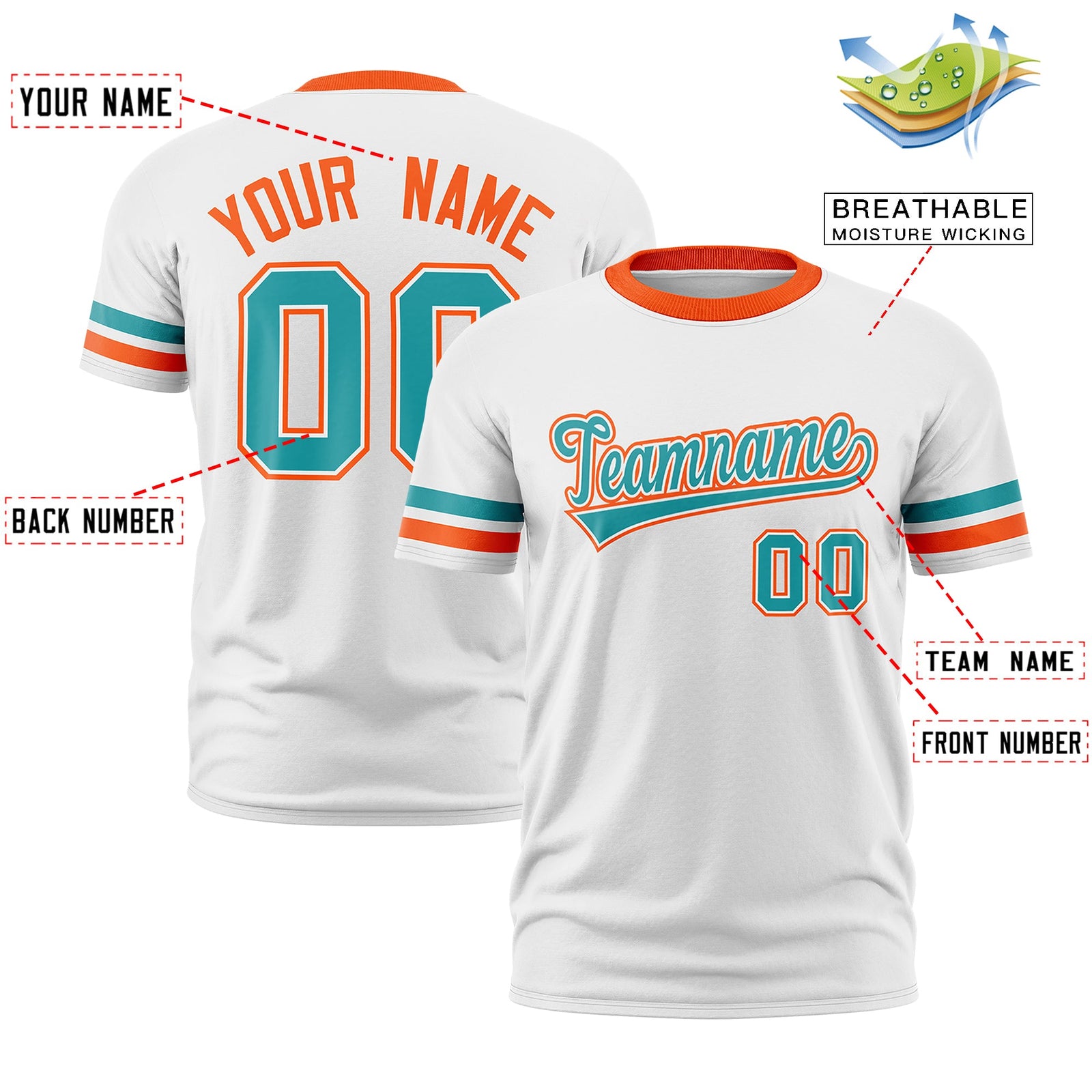 Custom White Orange Classic Style Stripe Fashion T-shirt| KXKSHOP