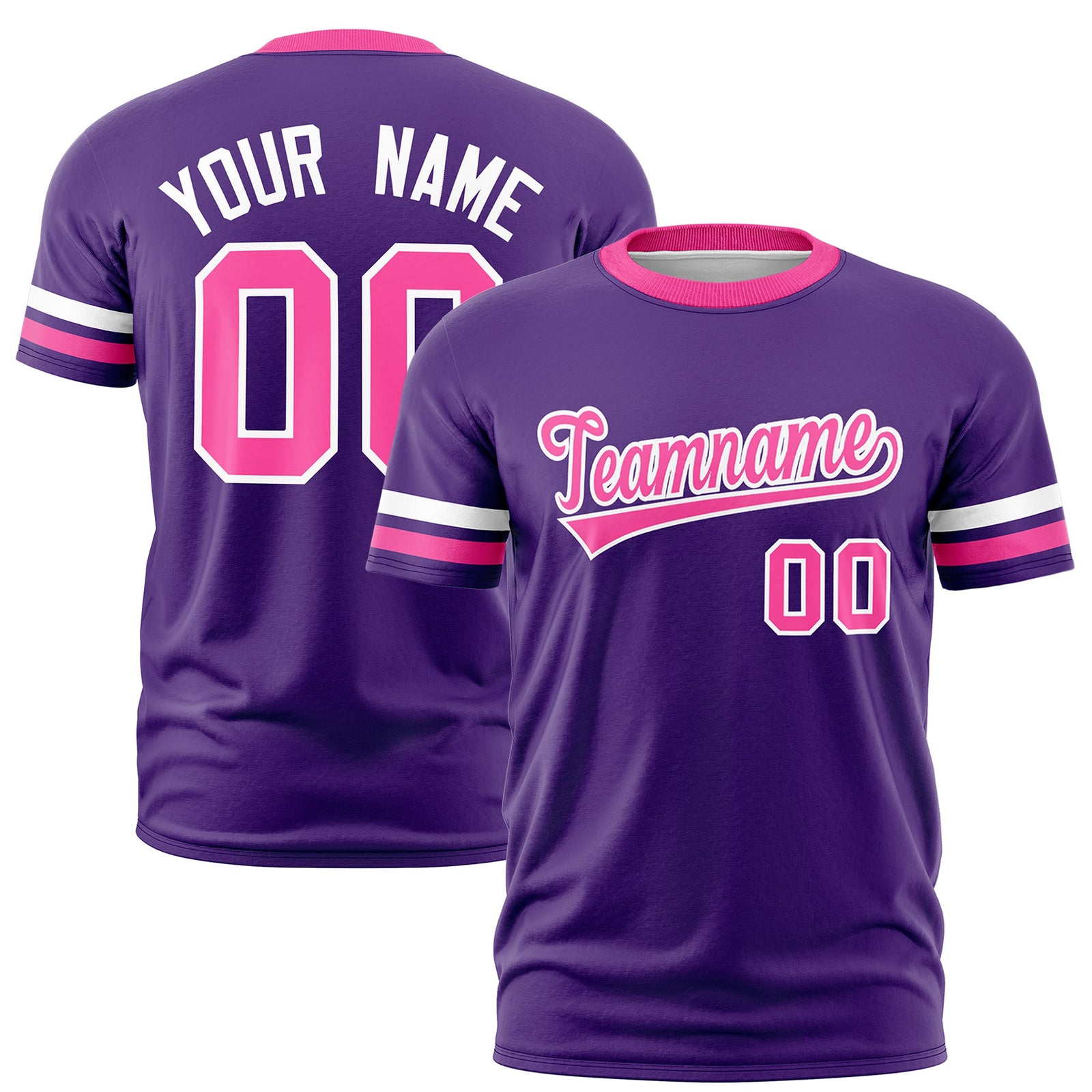 Custom Purple Pink Classic Style Stripe Fashion T-shirt| KXKSHOP