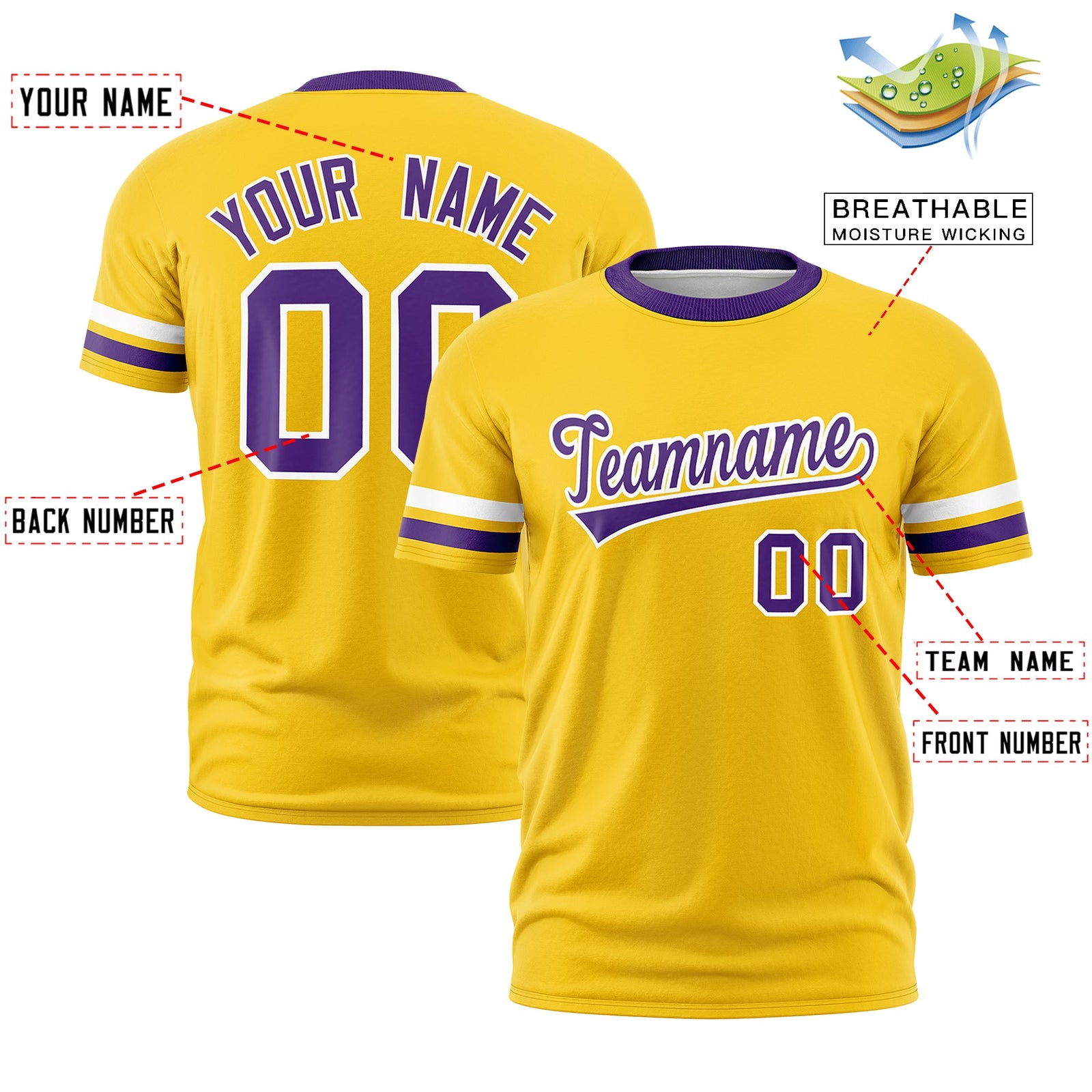 Custom Gold Purple Classic Style Stripe Fashion T-shirt| KXKSHOP