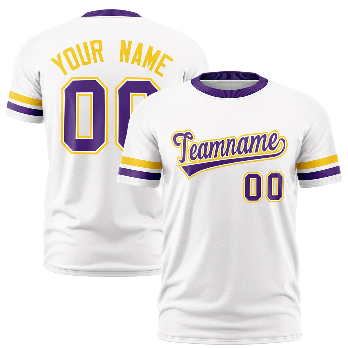 Custom White Purple Classic Style Stripe Fashion T-shirt| KXKSHOP