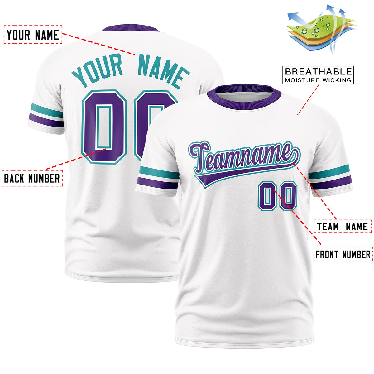 Custom White Purple Classic Style Stripe Fashion T-shirt| KXKSHOP