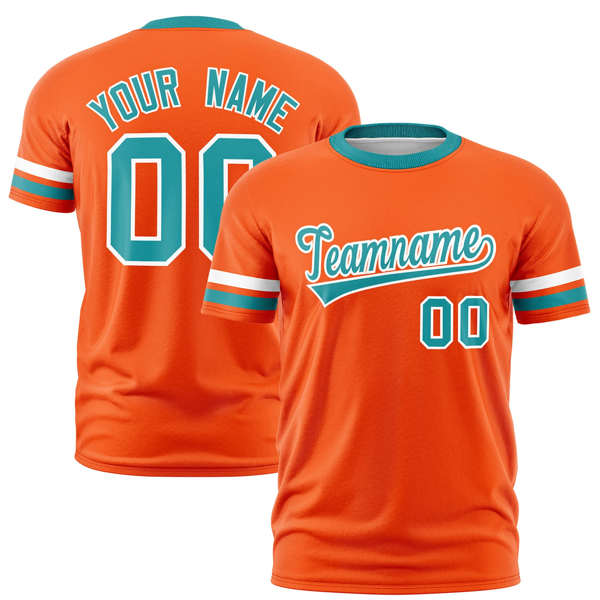 Custom Orange Aqua Classic Style Stripe Fashion T-shirt| KXKSHOP
