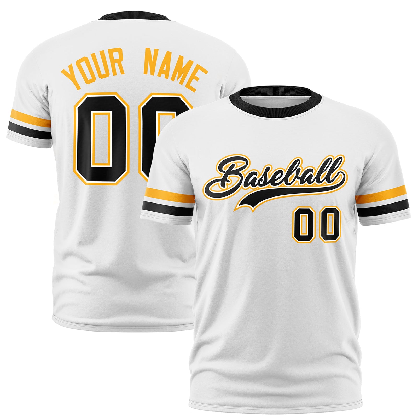 Custom White Black Classic Style Stripe Fashion T-shirt| KXKSHOP