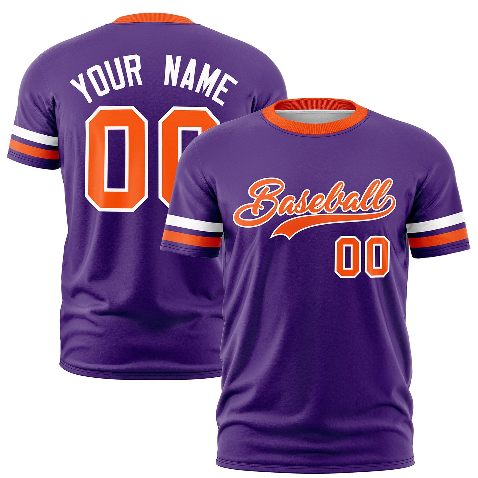 Custom Purple Orange Classic Style Stripe Fashion T-shirt| KXKSHOP