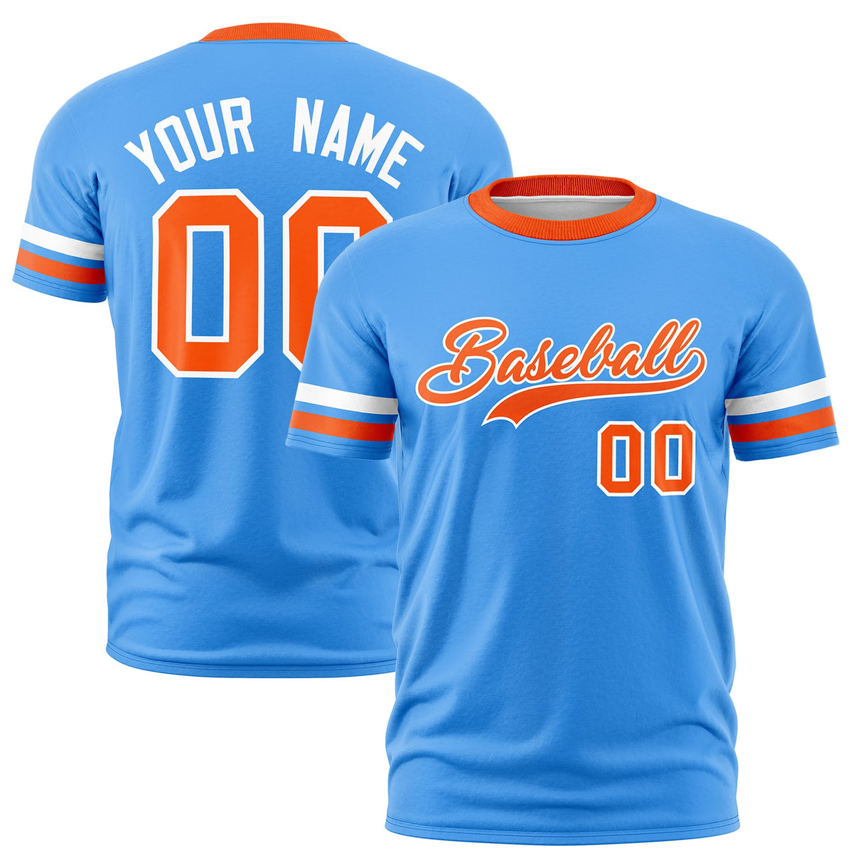 Custom Aqua Orange Classic Style Stripe Fashion T-shirt| KXKSHOP