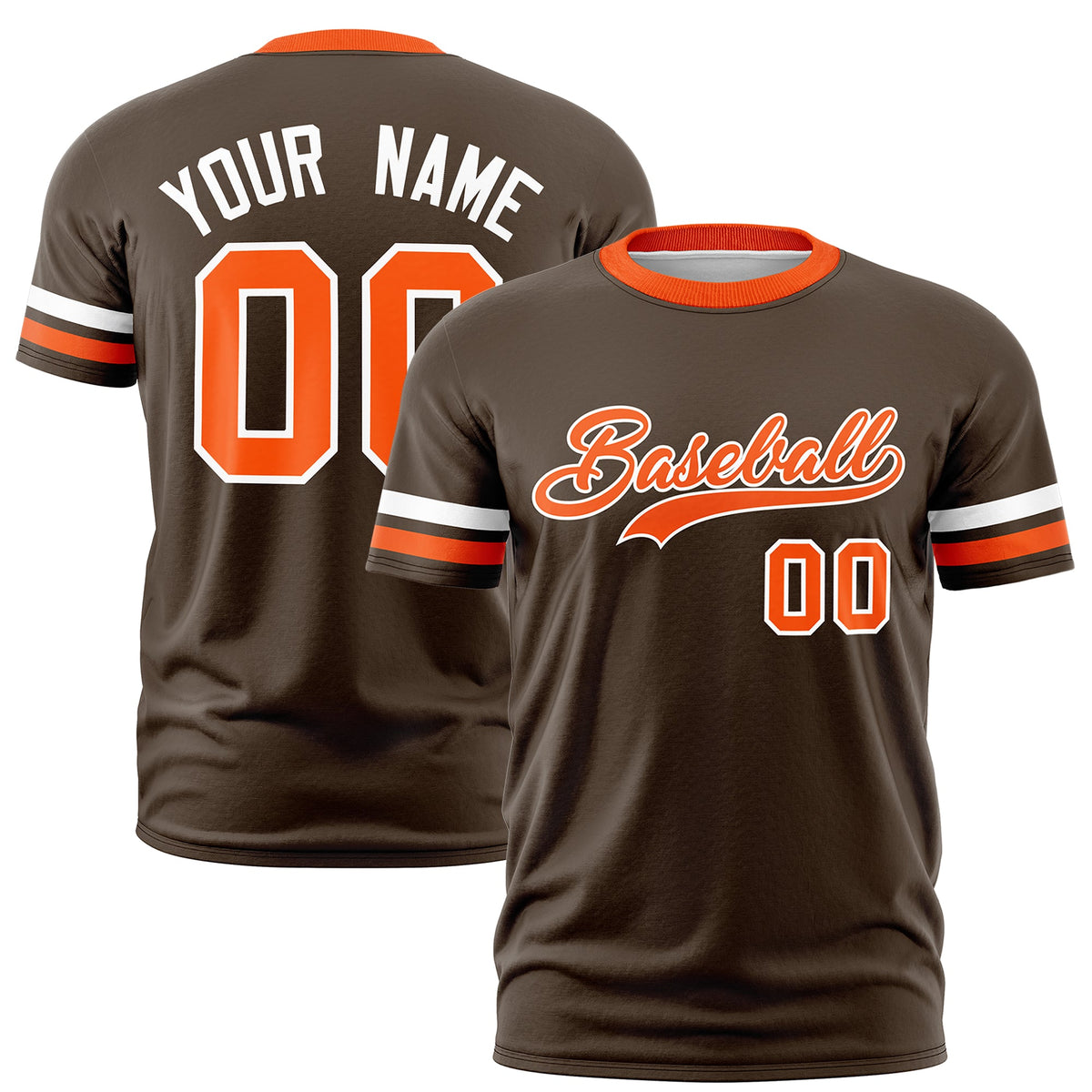 Custom Brown Orange Classic Style Stripe Fashion T-shirt| KXKSHOP