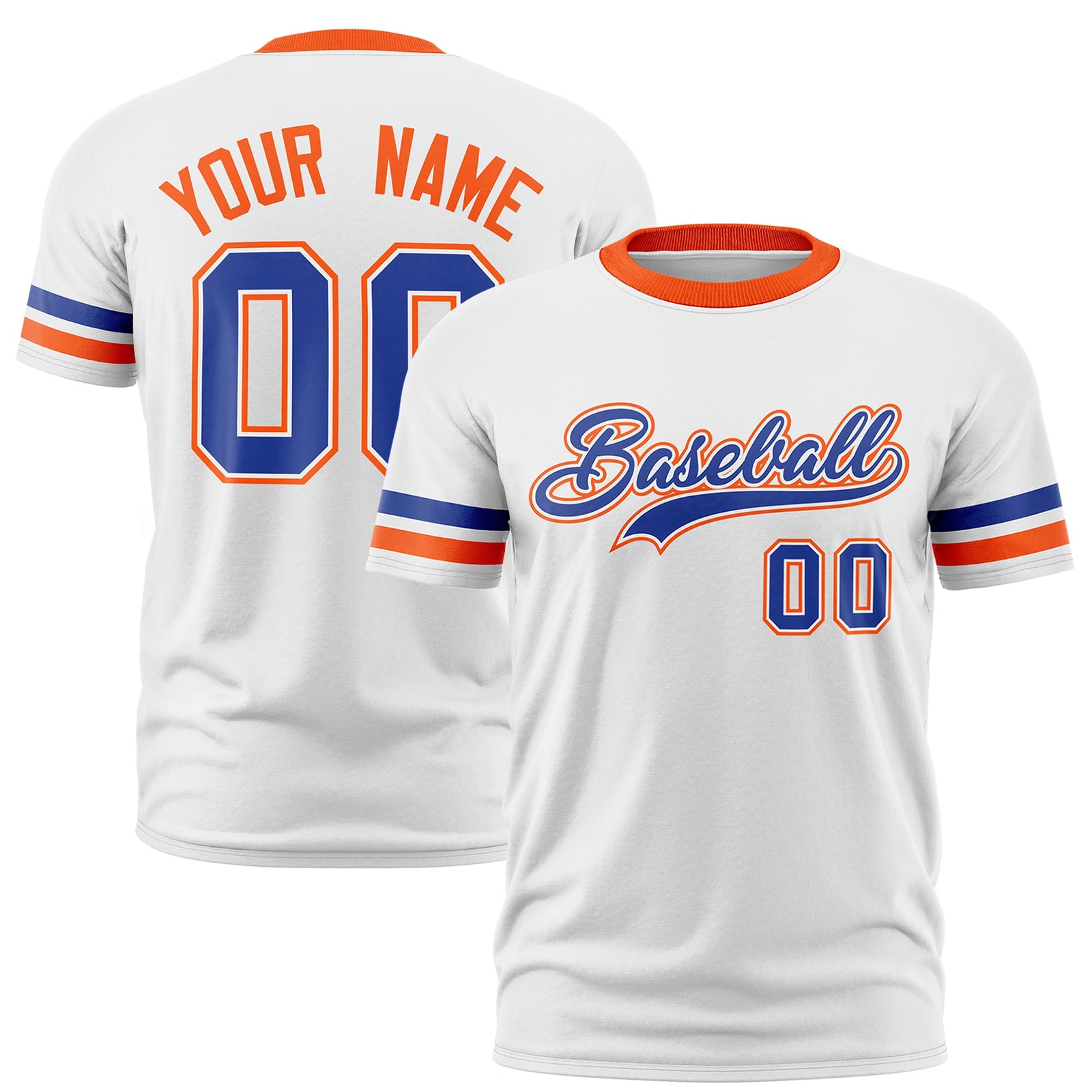Custom White Orange Classic Style Stripe Fashion T-shirt| KXKSHOP