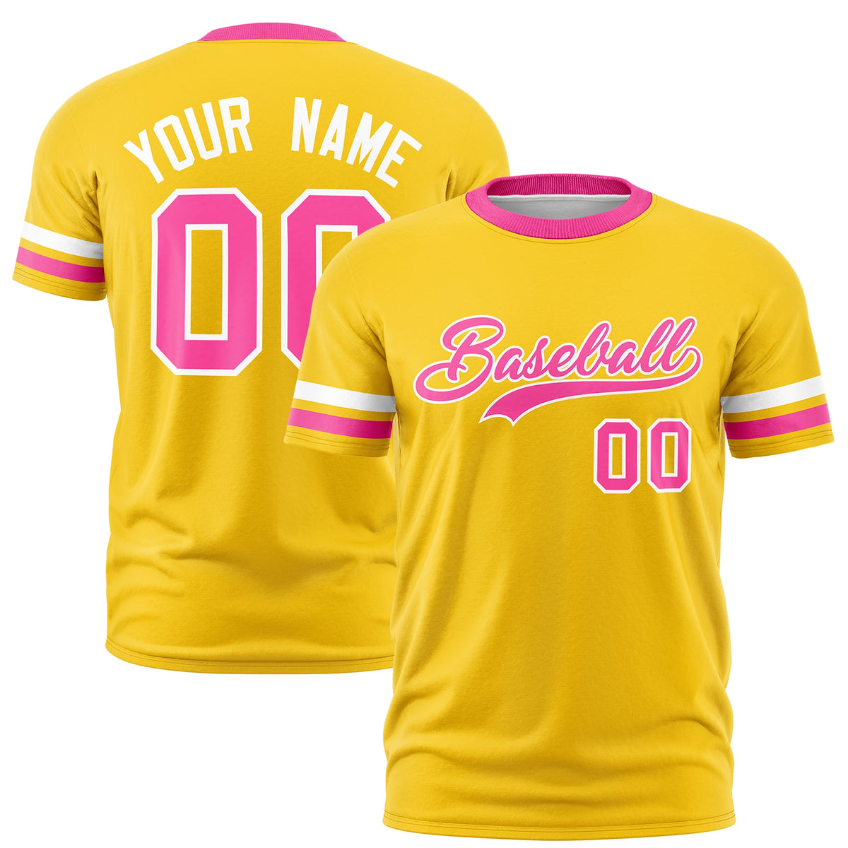 Custom Gold Pink Classic Style Stripe Fashion T-shirt| KXKSHOP