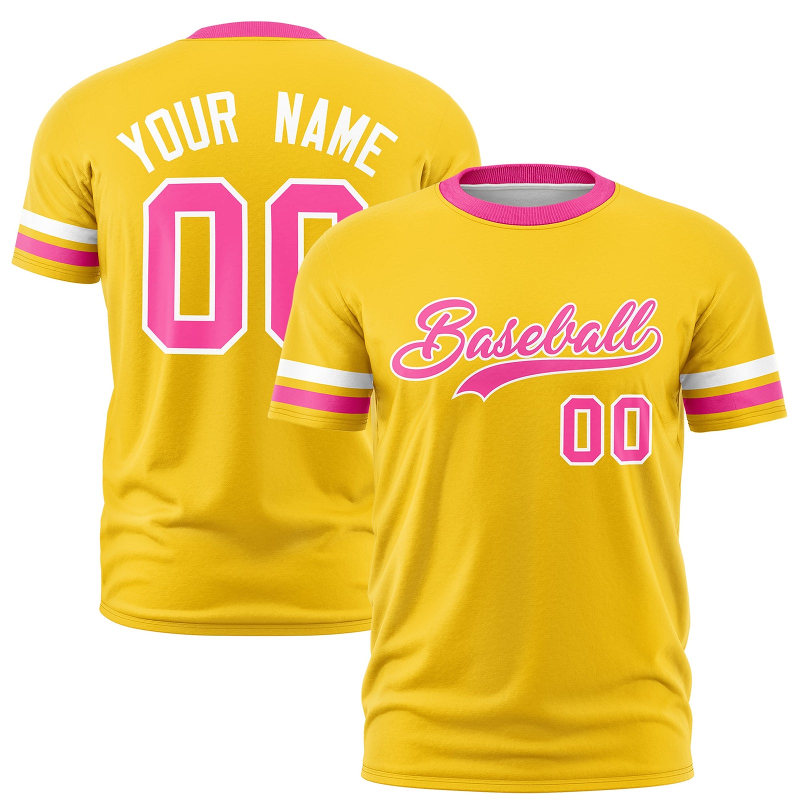 Custom Gold Pink Classic Style Stripe Fashion T-shirt| KXKSHOP