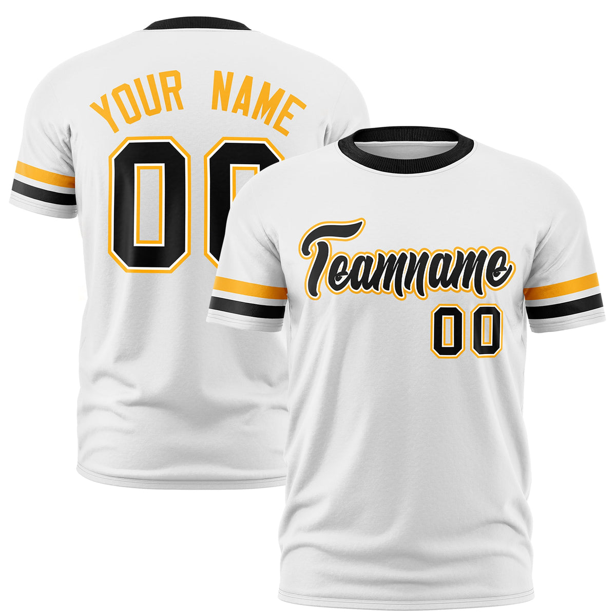 Custom White Black Classic Style Stripe Fashion T-shirt| KXKSHOP