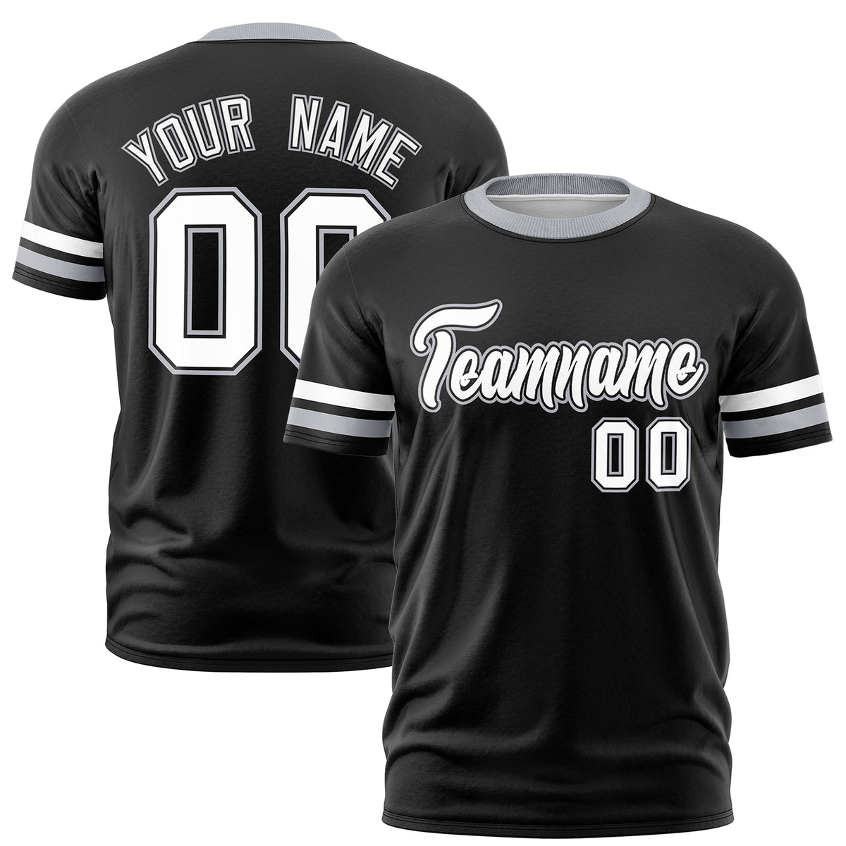 Custom Black Gray Classic Style Stripe Fashion T-shirt| KXKSHOP