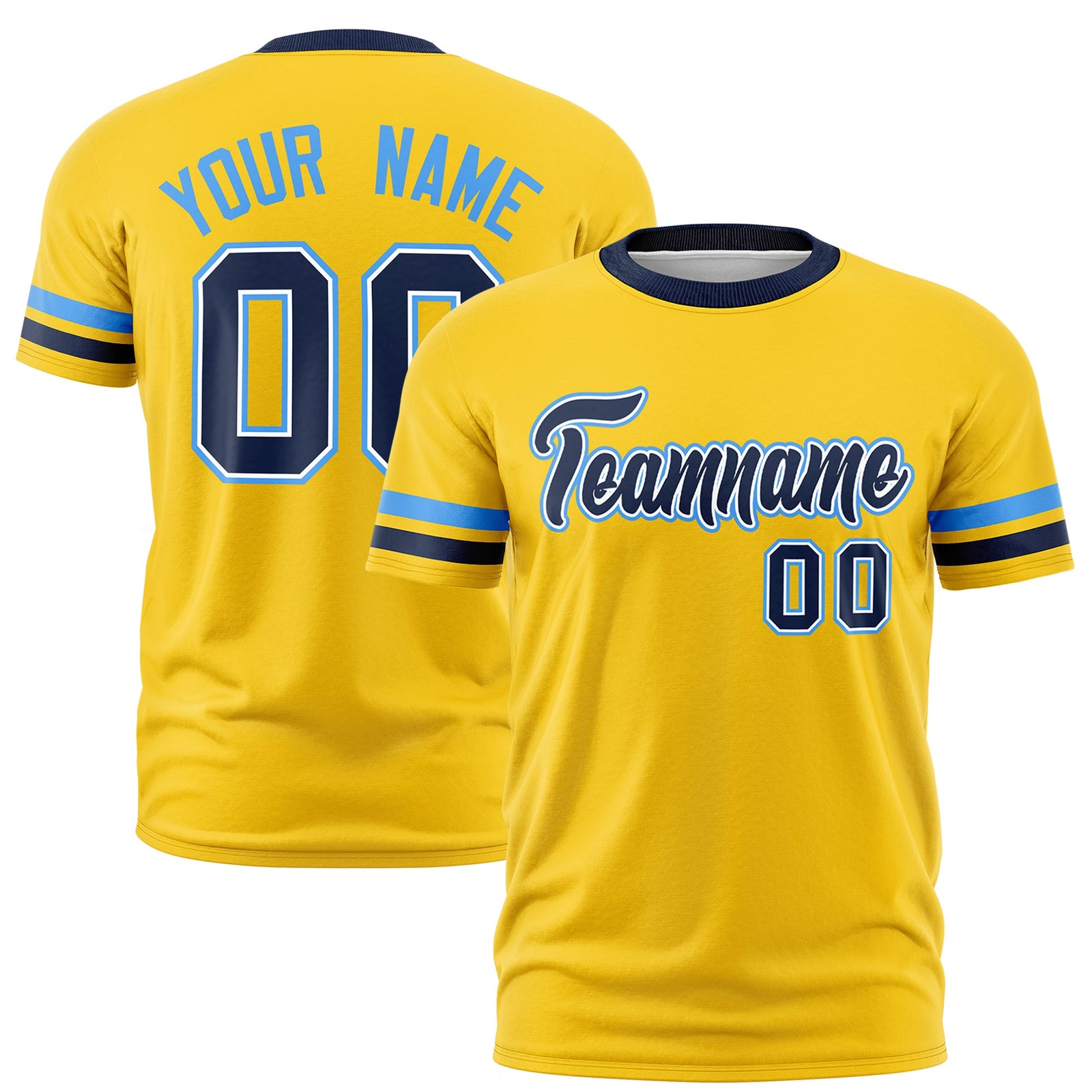 Custom Gold Navy Classic Style Stripe Fashion T-shirt| KXKSHOP
