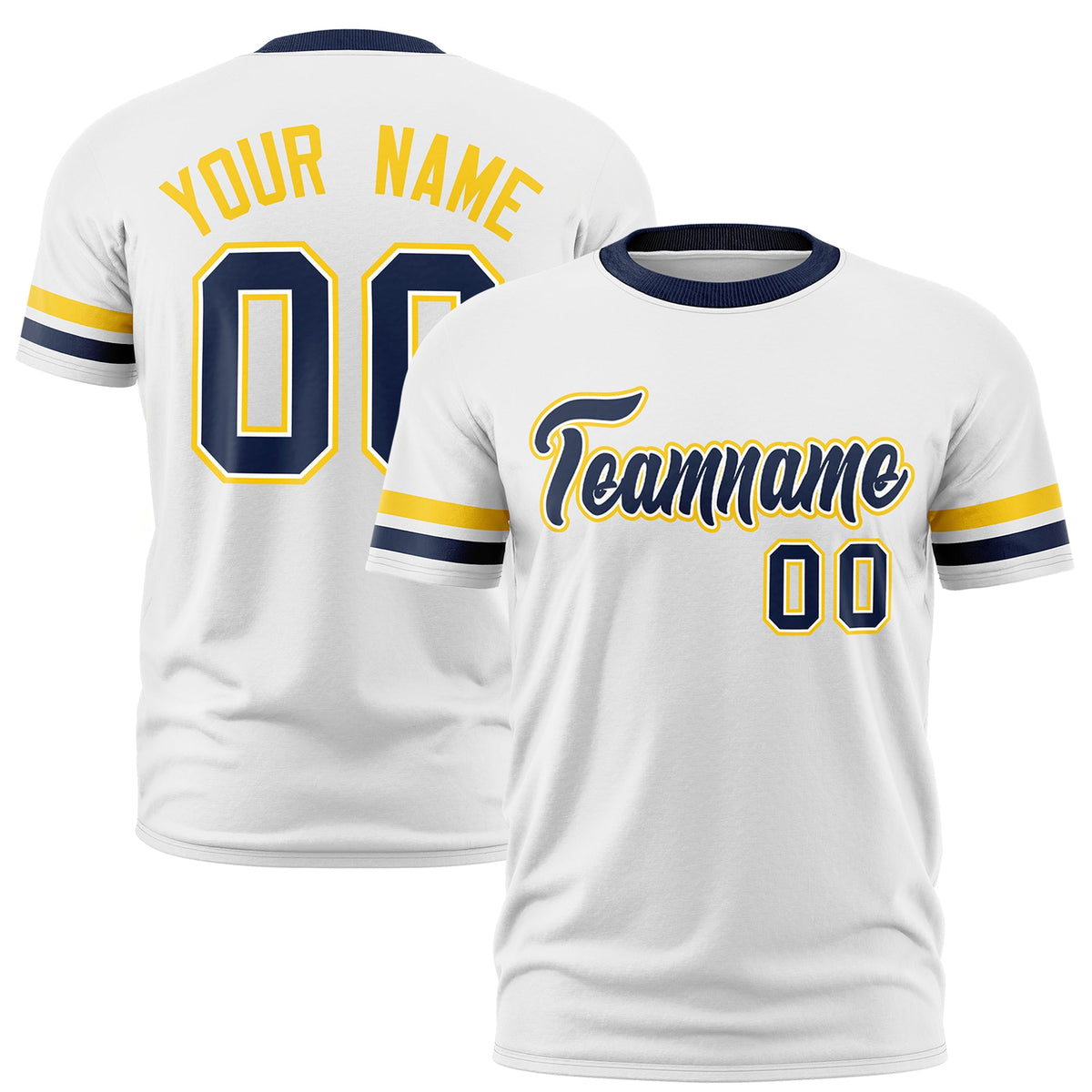 Custom White Navy Classic Style Stripe Fashion T-shirt| KXKSHOP