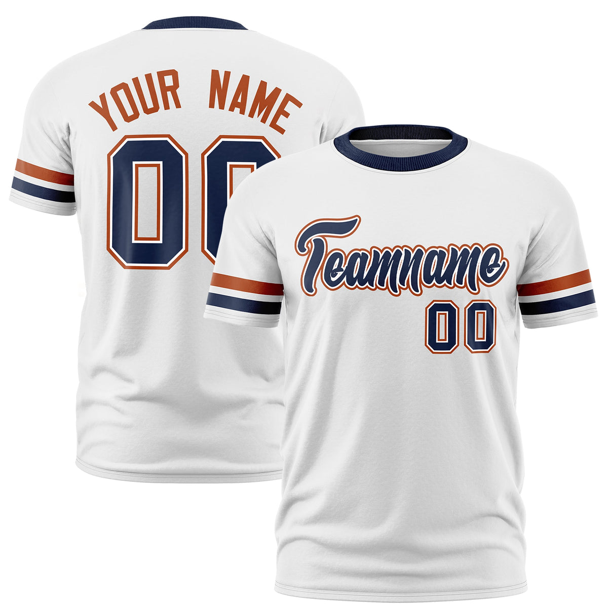 Custom White Navy Classic Style Stripe Fashion T-shirt| KXKSHOP