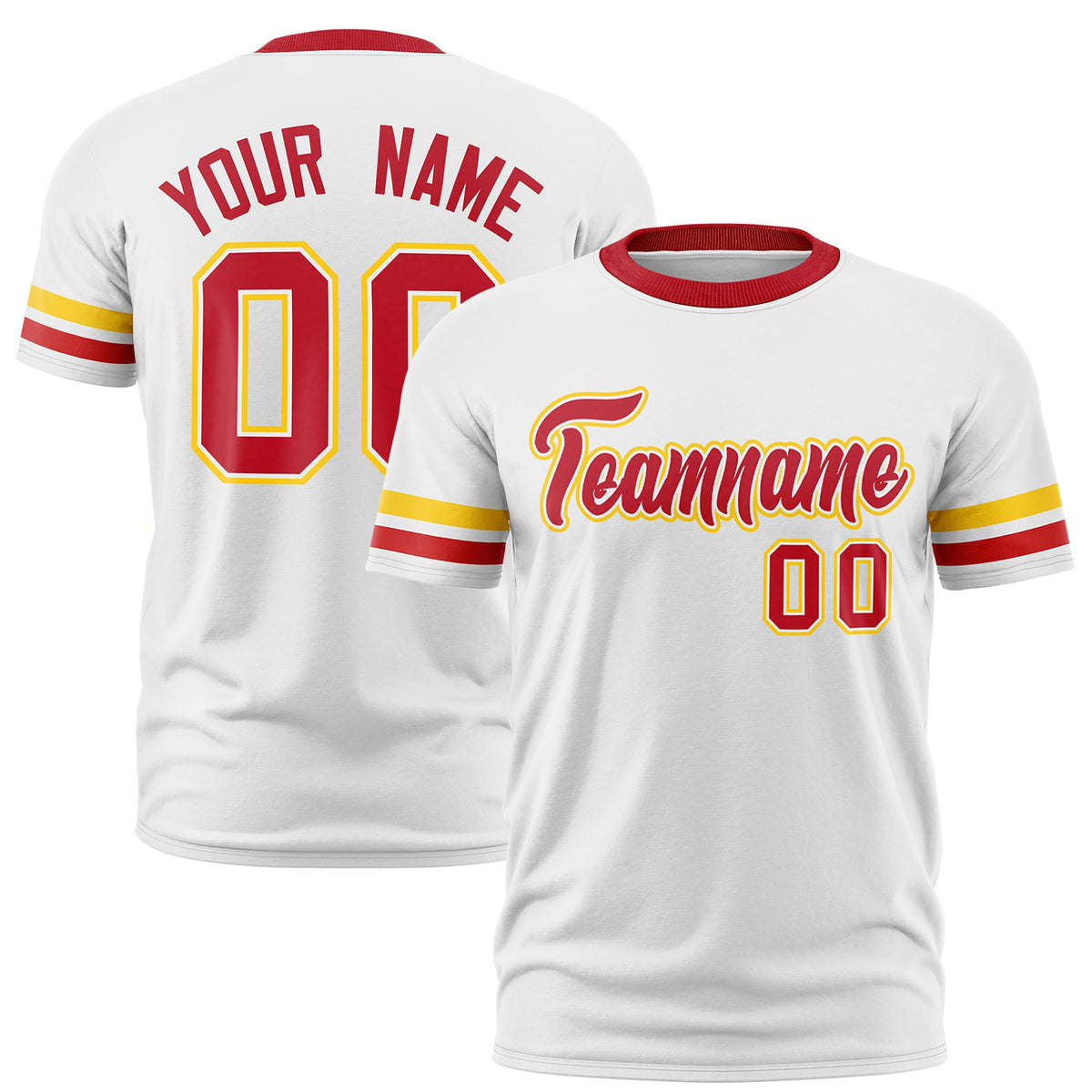 Custom White Red Classic Style Stripe Fashion T-shirt| KXKSHOP