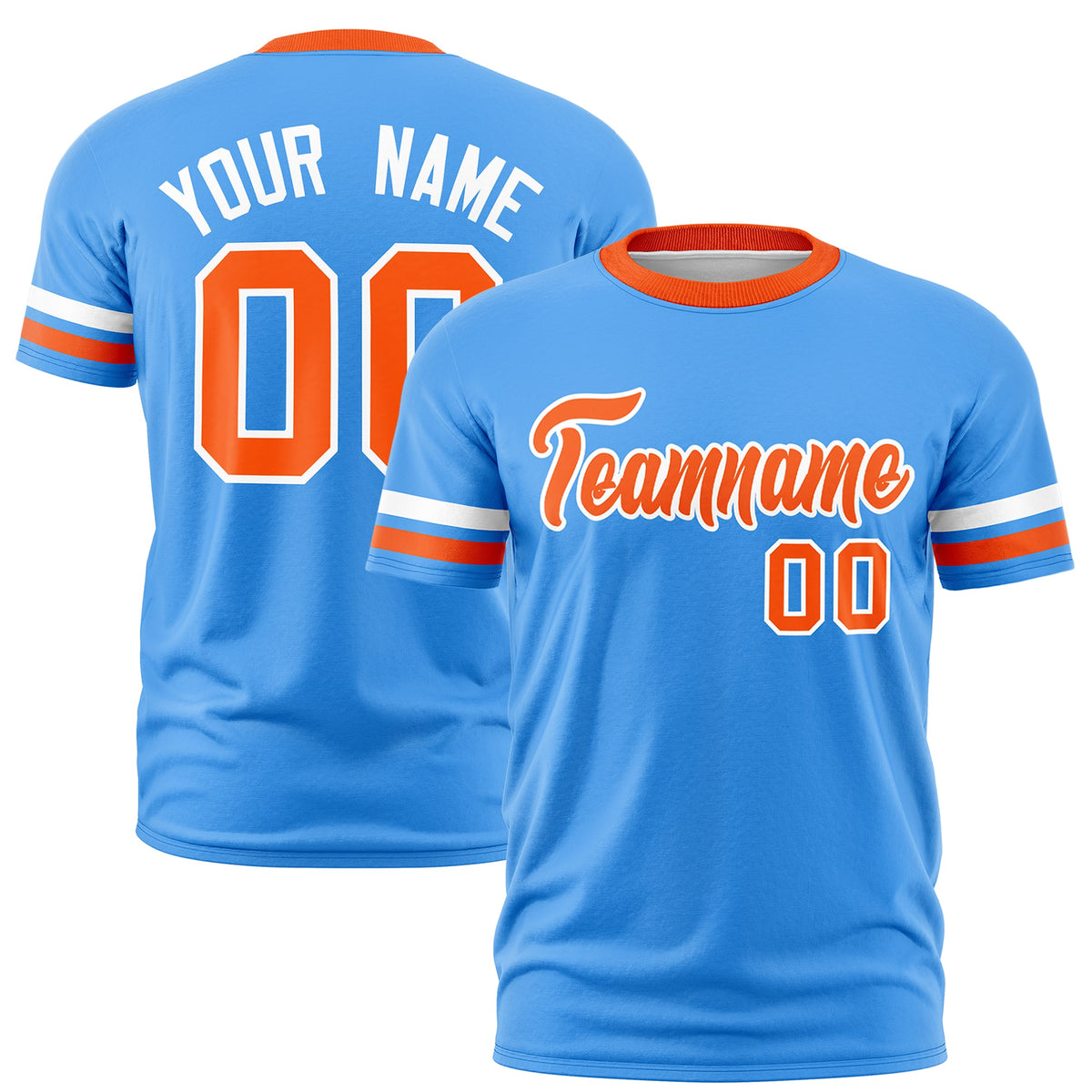 Custom Aqua Orange Classic Style Stripe Fashion T-shirt| KXKSHOP