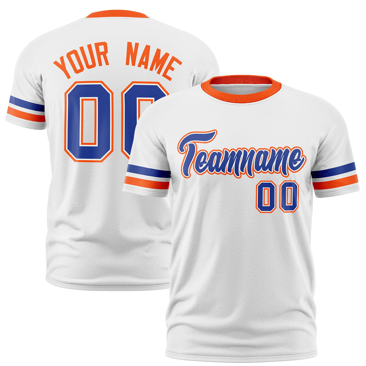 Custom White Orange Classic Style Stripe Fashion T-shirt| KXKSHOP