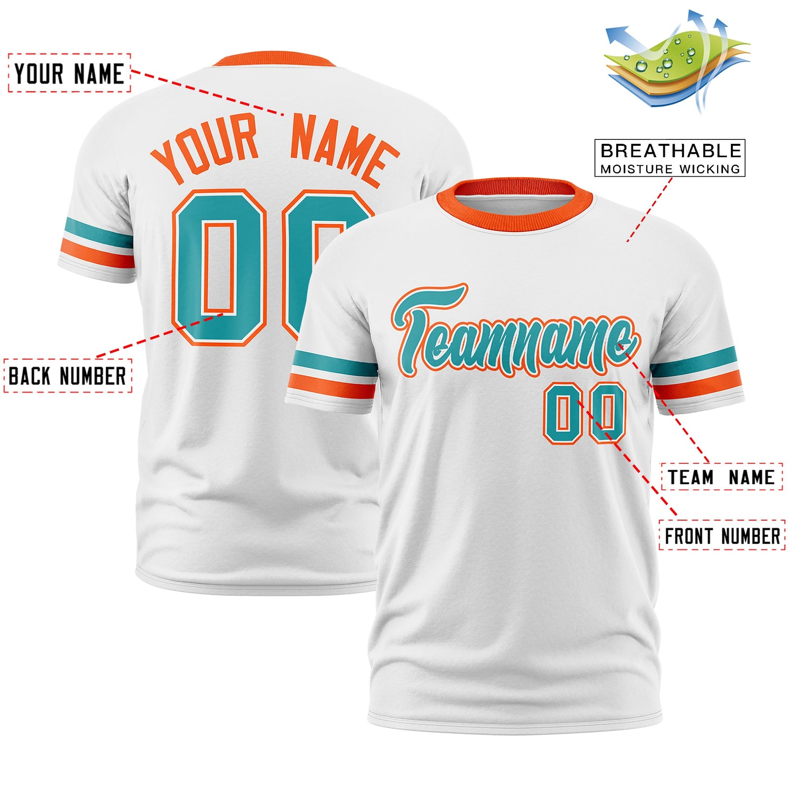 Custom White Orange Classic Style Stripe Fashion T-shirt| KXKSHOP