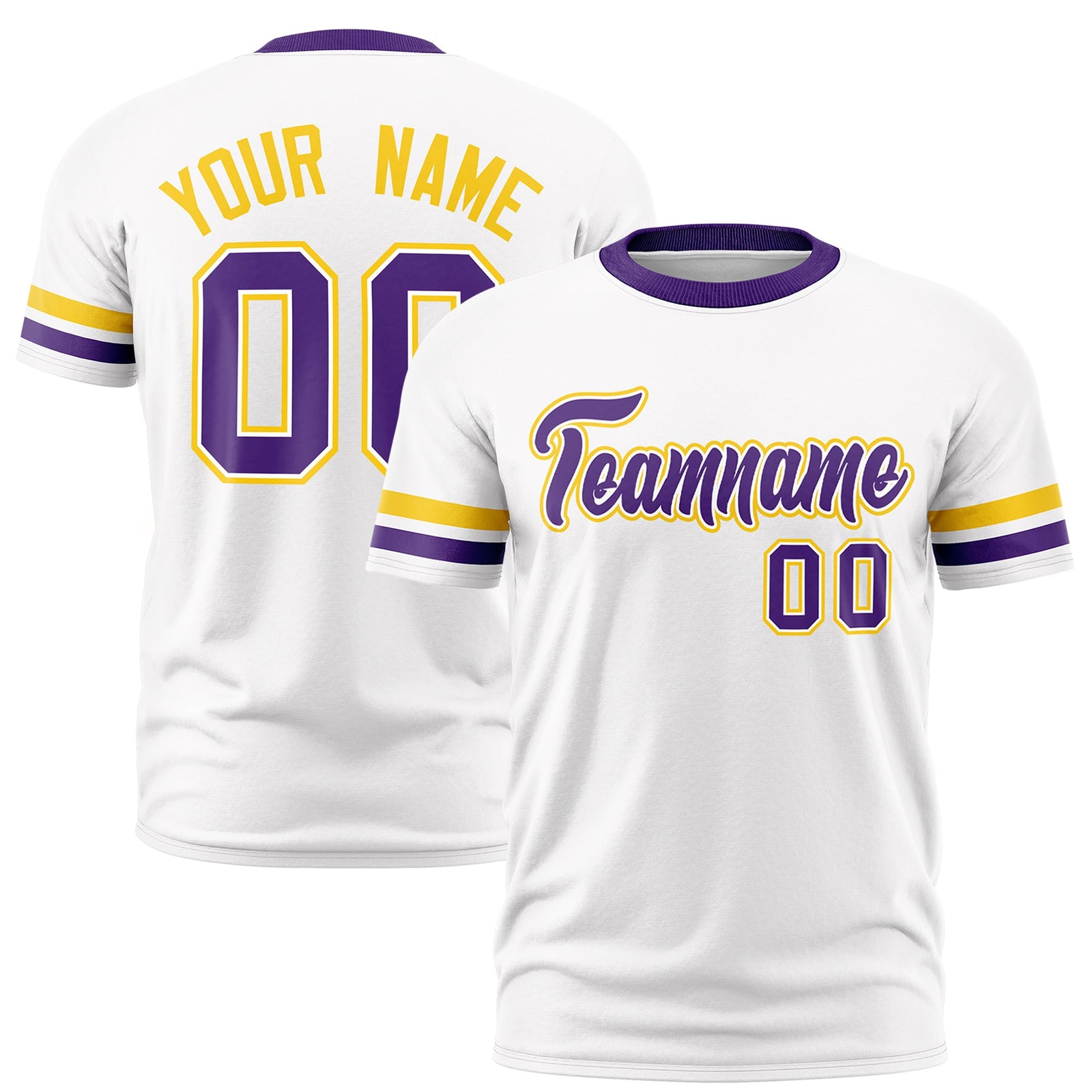 Custom White Purple Classic Style Stripe Fashion T-shirt| KXKSHOP