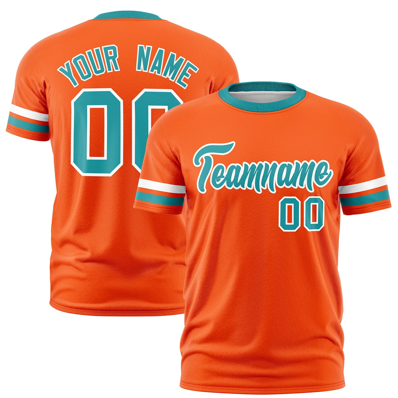 Custom Orange Aqua Classic Style Stripe Fashion T-shirt| KXKSHOP