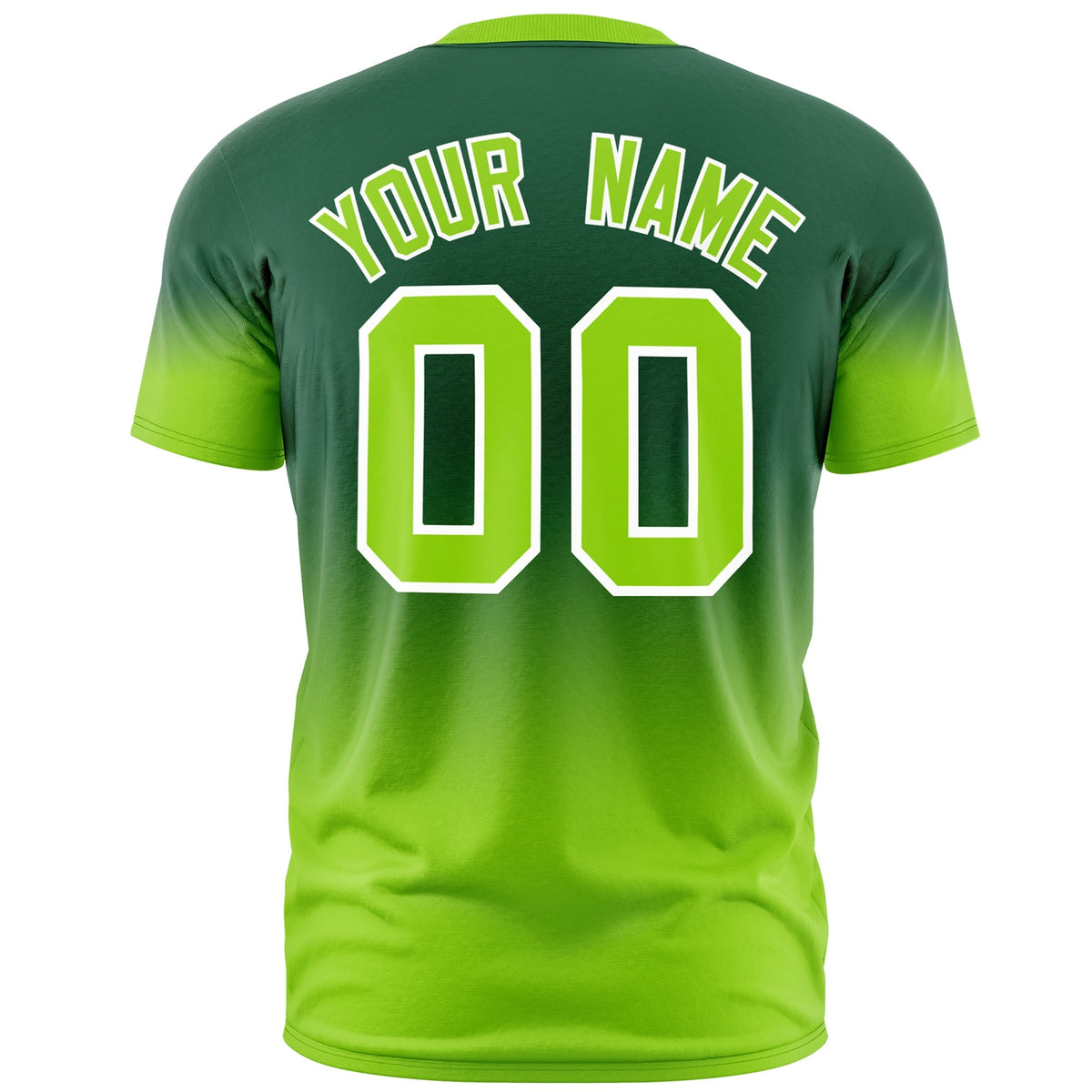 Custom Green Neon Green White Gradient Fashion Lightweight T-shirt| KXKSHOP