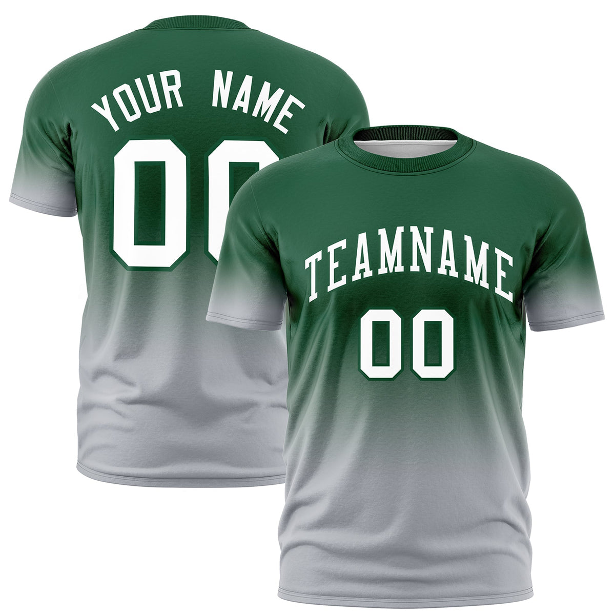 Custom Green White Gradient Fashion Quick Dry T-shirt| KXKSHOP