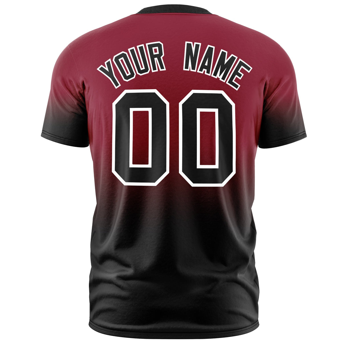 Custom Crimson Black White Gradient Fashion Quick Dry T-shirt| KXKSHOP