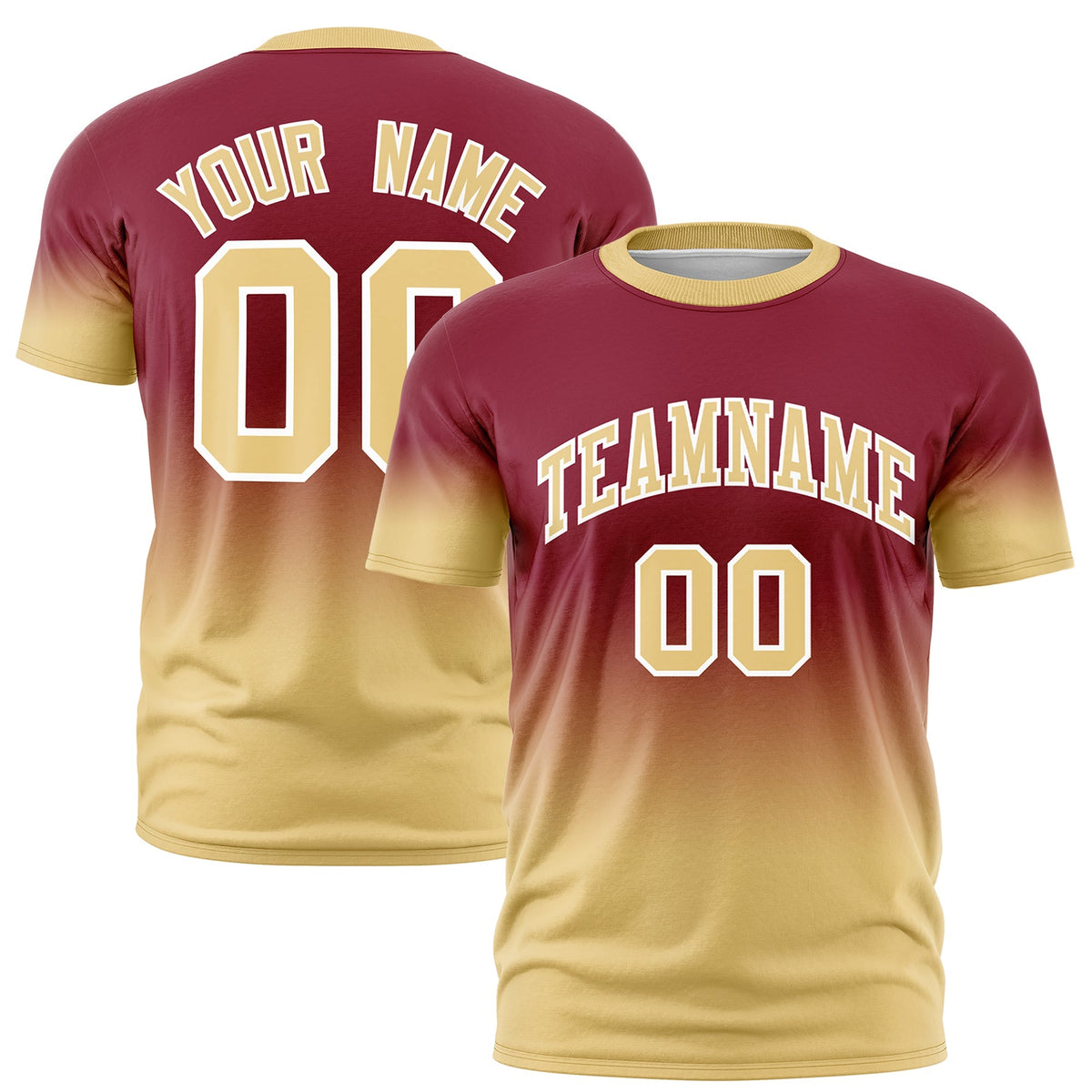 Custom Crimson Khaki White Gradient Fashion Quick Dry T-shirt| KXKSHOP