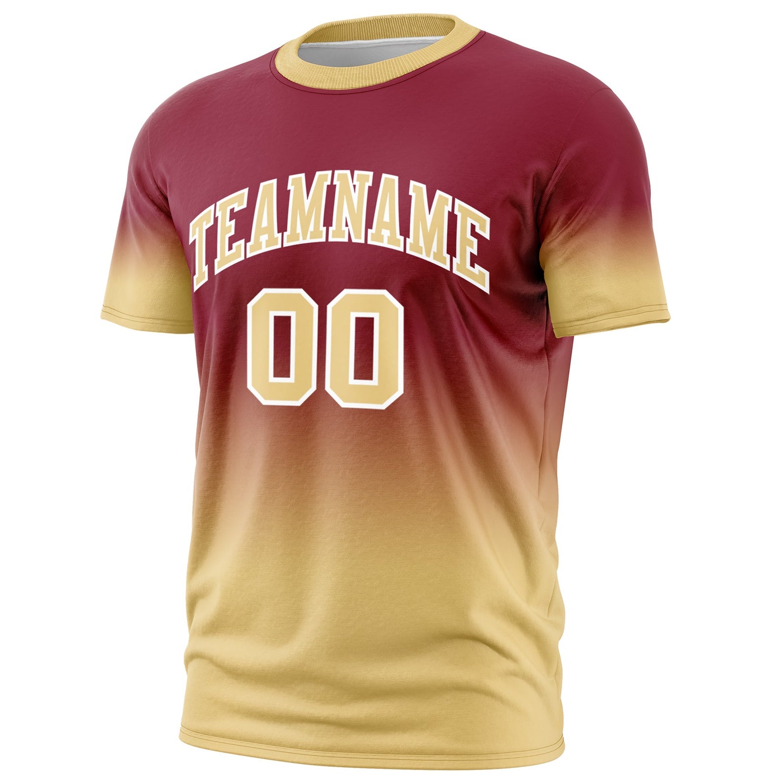 Custom Crimson Khaki White Gradient Fashion Quick Dry T-shirt| KXKSHOP