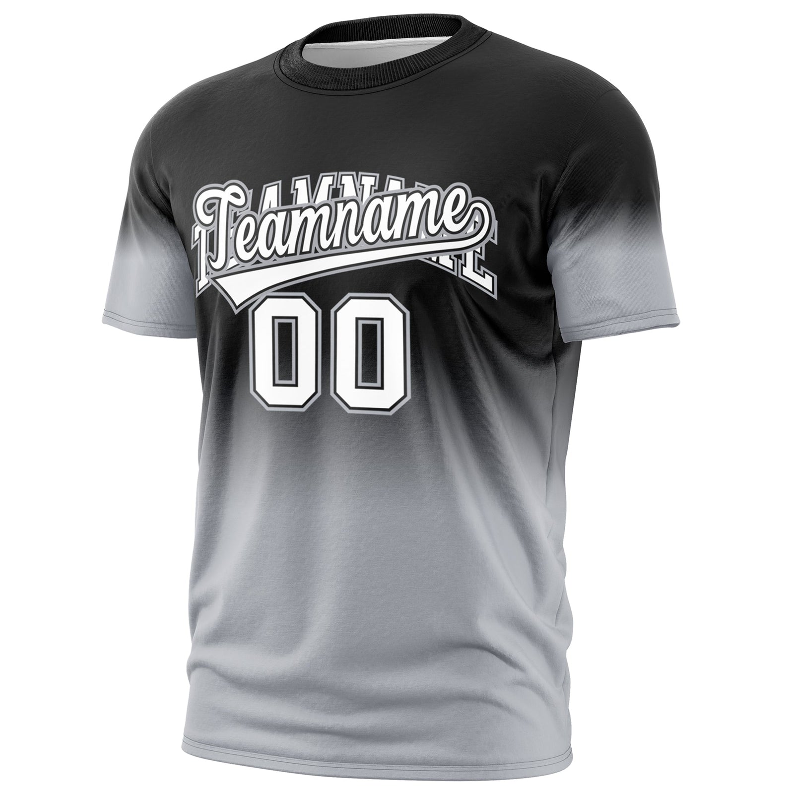 Custom Black White Gray Gradient Fashion Lightweight T-shirt| KXKSHOP