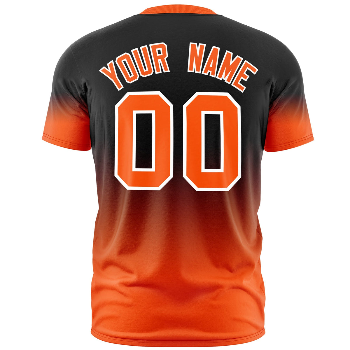 Custom Black Orange White Gradient Fashion Lightweight T-shirt| KXKSHOP