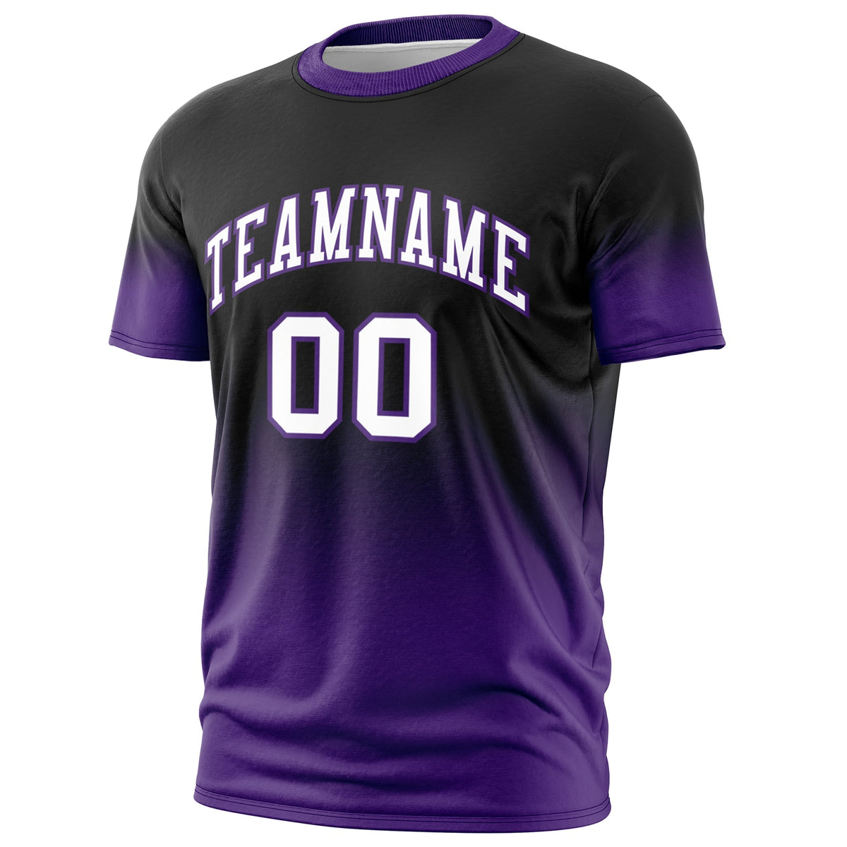 Custom Black White Purple Gradient Fashion Quick Dry T-shirt| KXKSHOP