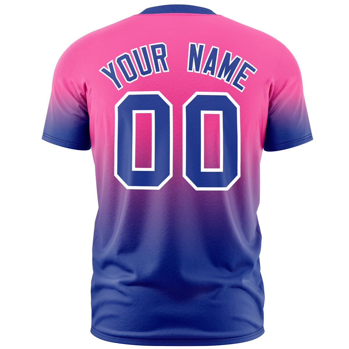 Custom Pink Royal Blue White Gradient Fashion Lightweight T-shirt| KXKSHOP