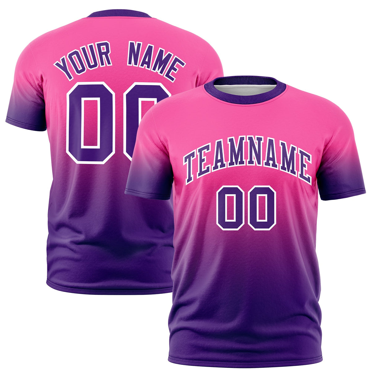 Custom Pink Purple White Gradient Fashion Quick Dry T-shirt| KXKSHOP