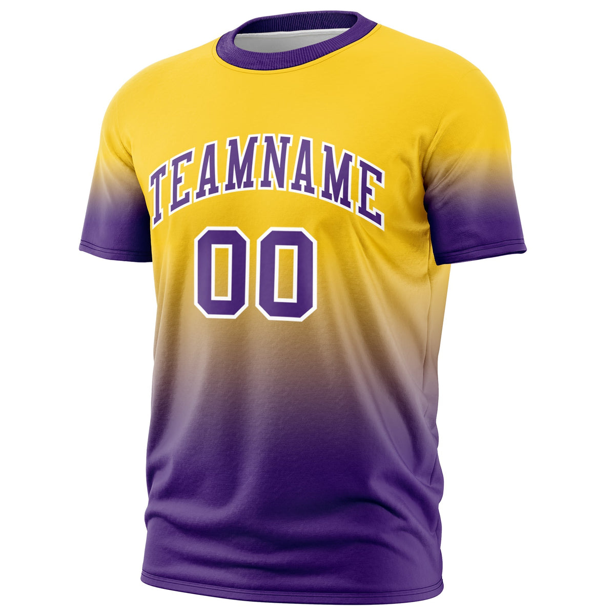 Custom Gold Purple White Gradient Fashion Lightweight T-shirt| KXKSHOP
