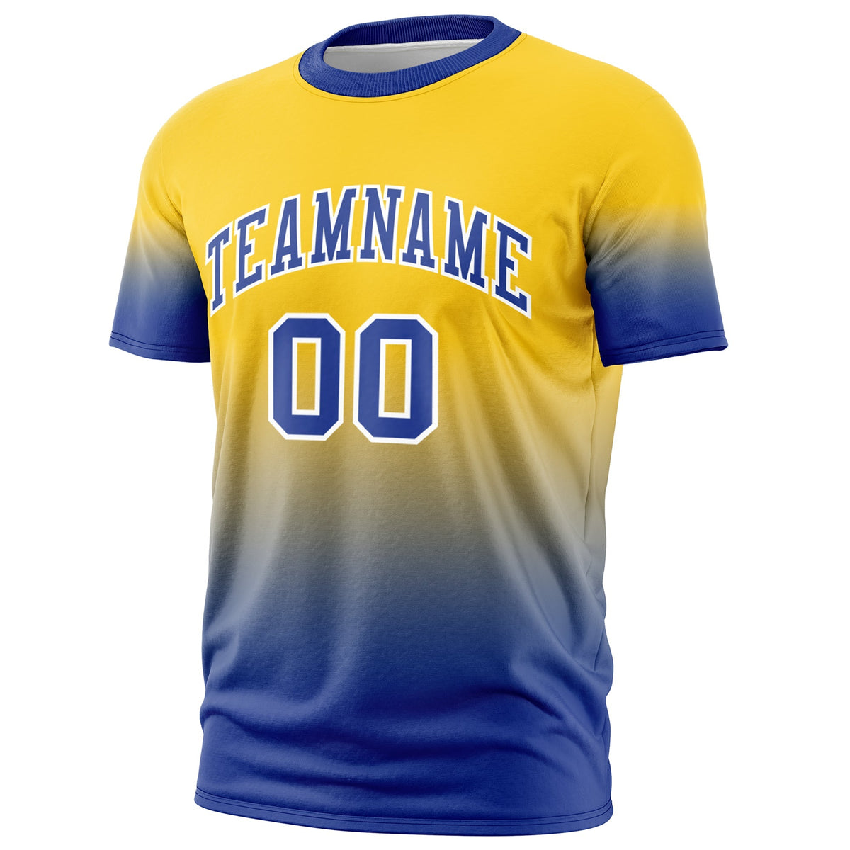 Custom Gold Royal Blue White Gradient Fashion Quick Dry T-shirt| KXKSHOP