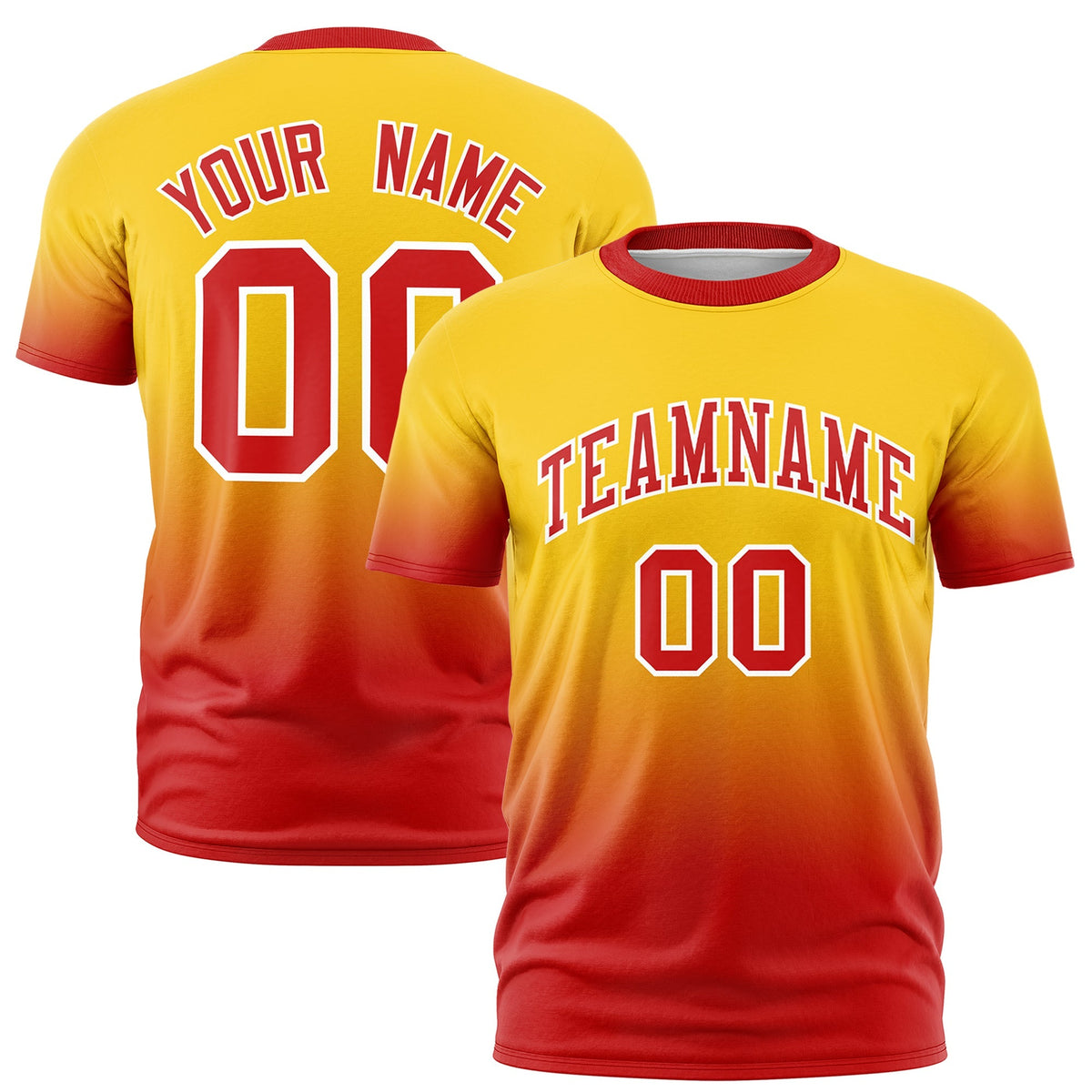 Custom Gold Red White Gradient Fashion Lightweight T-shirt| KXKSHOP