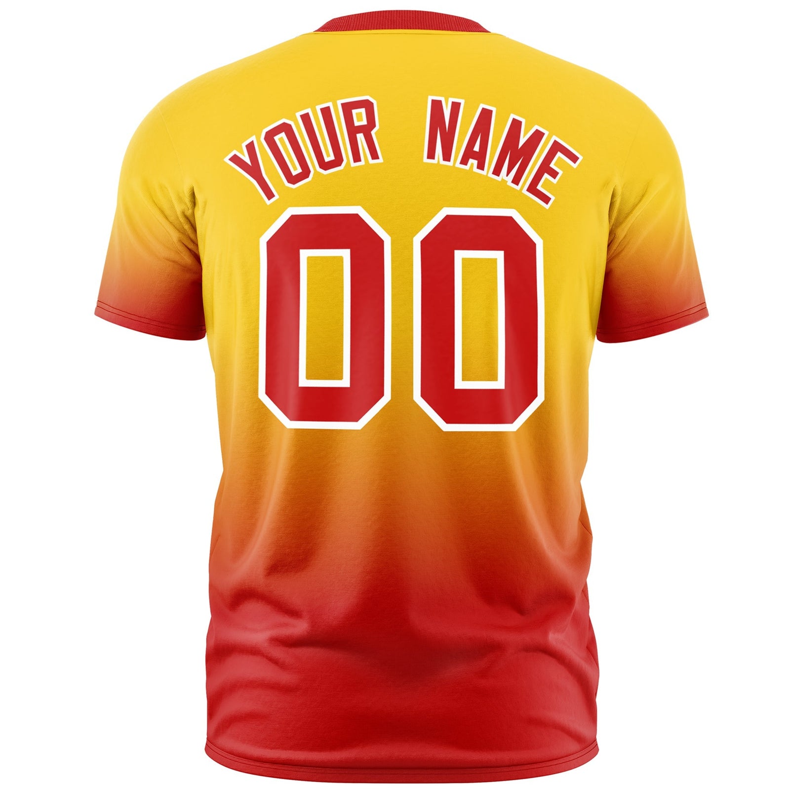 Custom Gold Red White Gradient Fashion Lightweight T-shirt| KXKSHOP