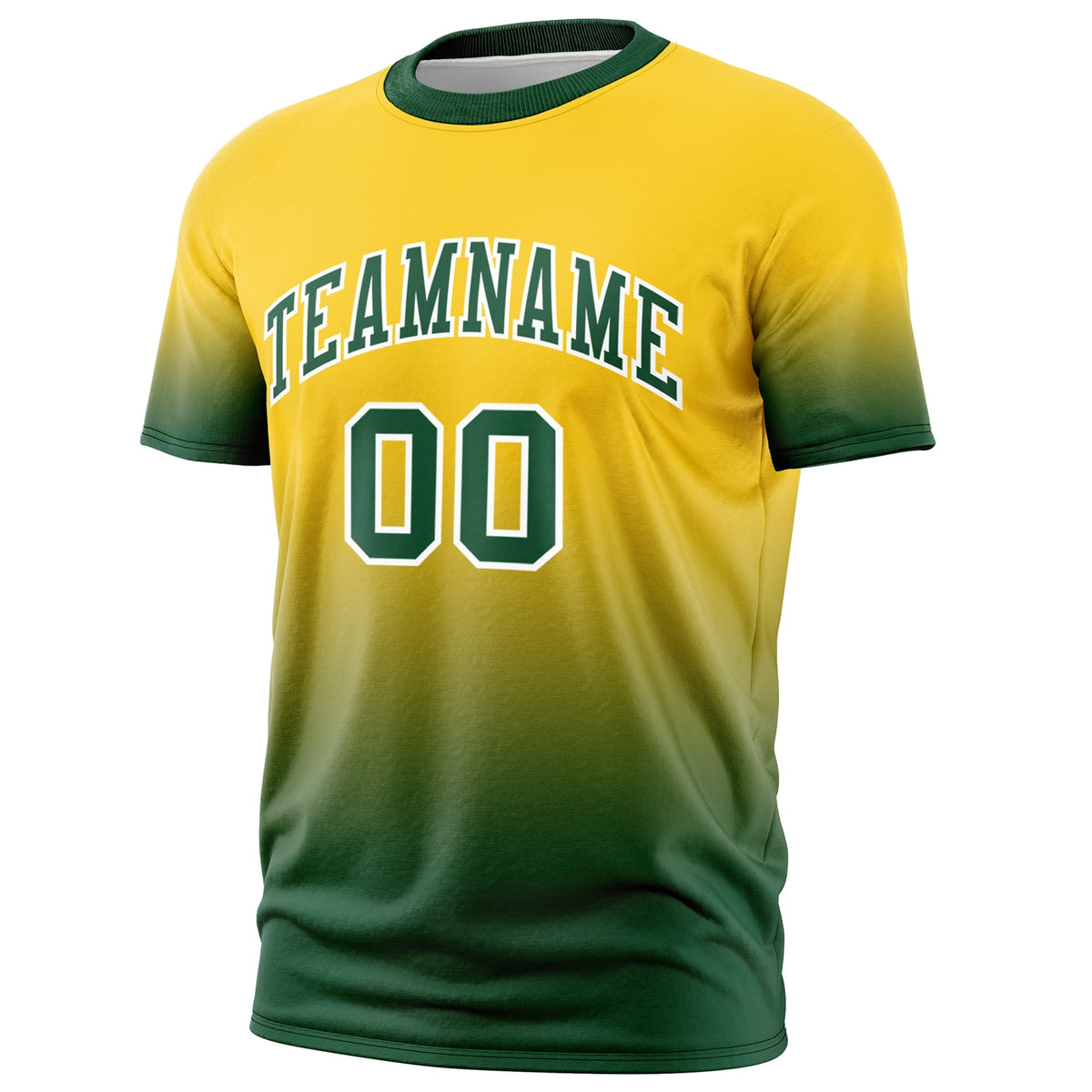 Custom Gold Green White Gradient Fashion Quick Dry T-shirt| KXKSHOP