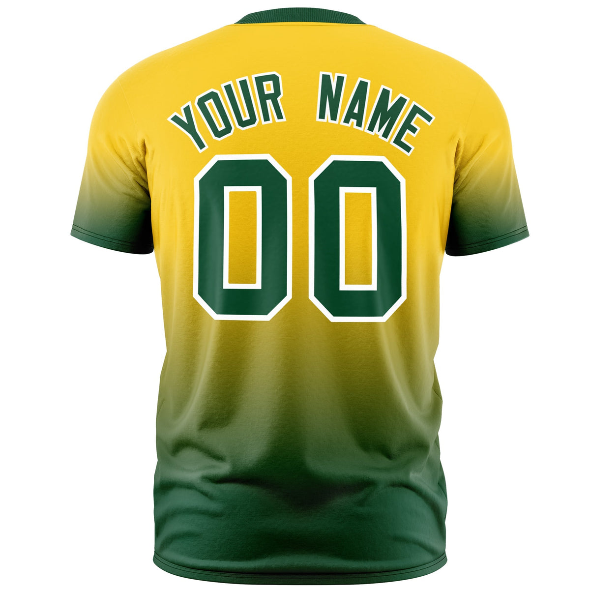 Custom Gold Green White Gradient Fashion Quick Dry T-shirt| KXKSHOP