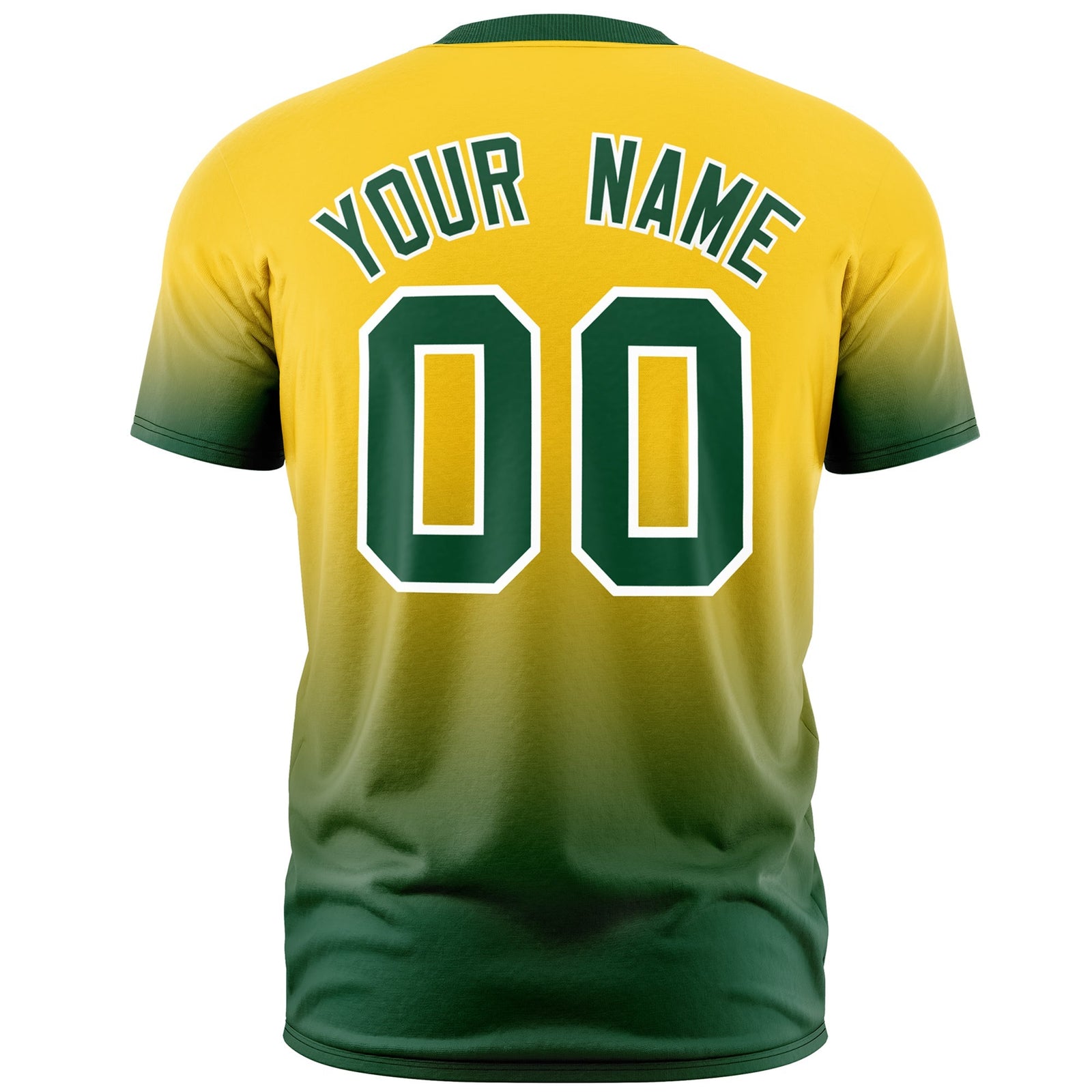 Custom Gold Green White Gradient Fashion Quick Dry T-shirt| KXKSHOP