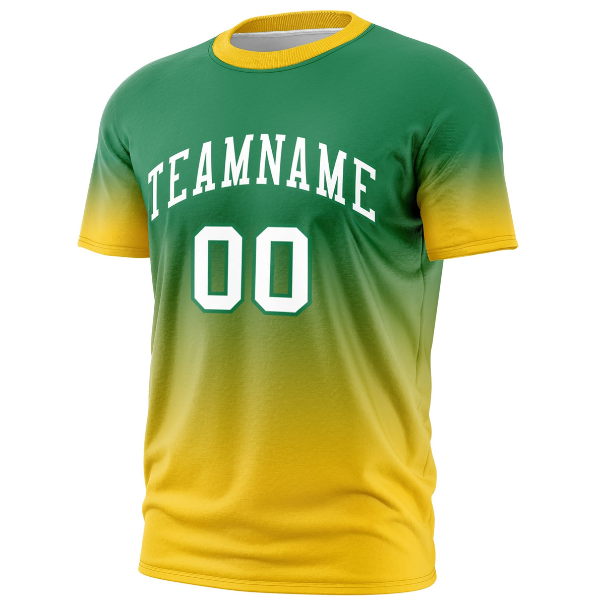 Custom Kelly Green White Gradient Fashion Quick Dry T-shirt| KXKSHOP