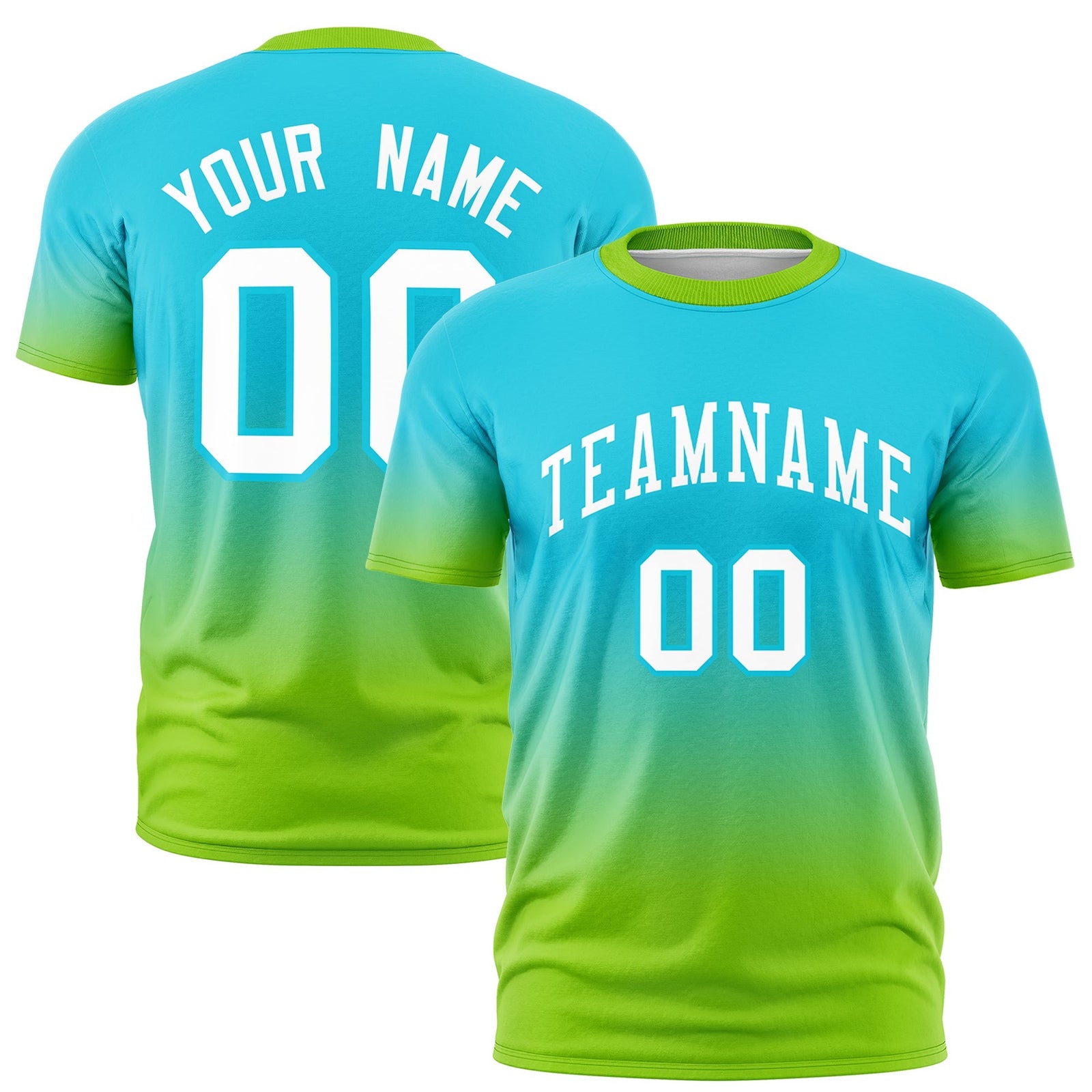 Custom Sky Blue White Gradient Fashion Quick Dry T-shirt| KXKSHOP