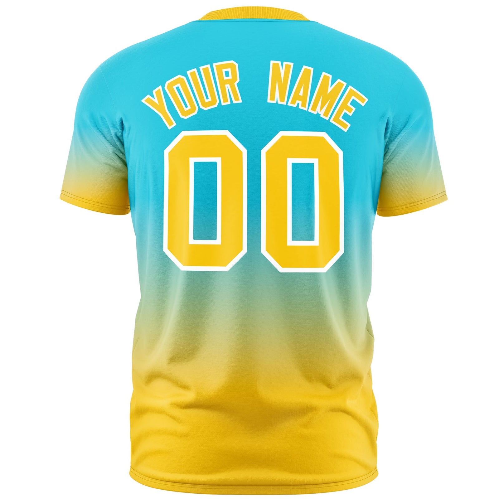 Custom Sky Blue Gold White Gradient Fashion Quick Dry T-shirt| KXKSHOP