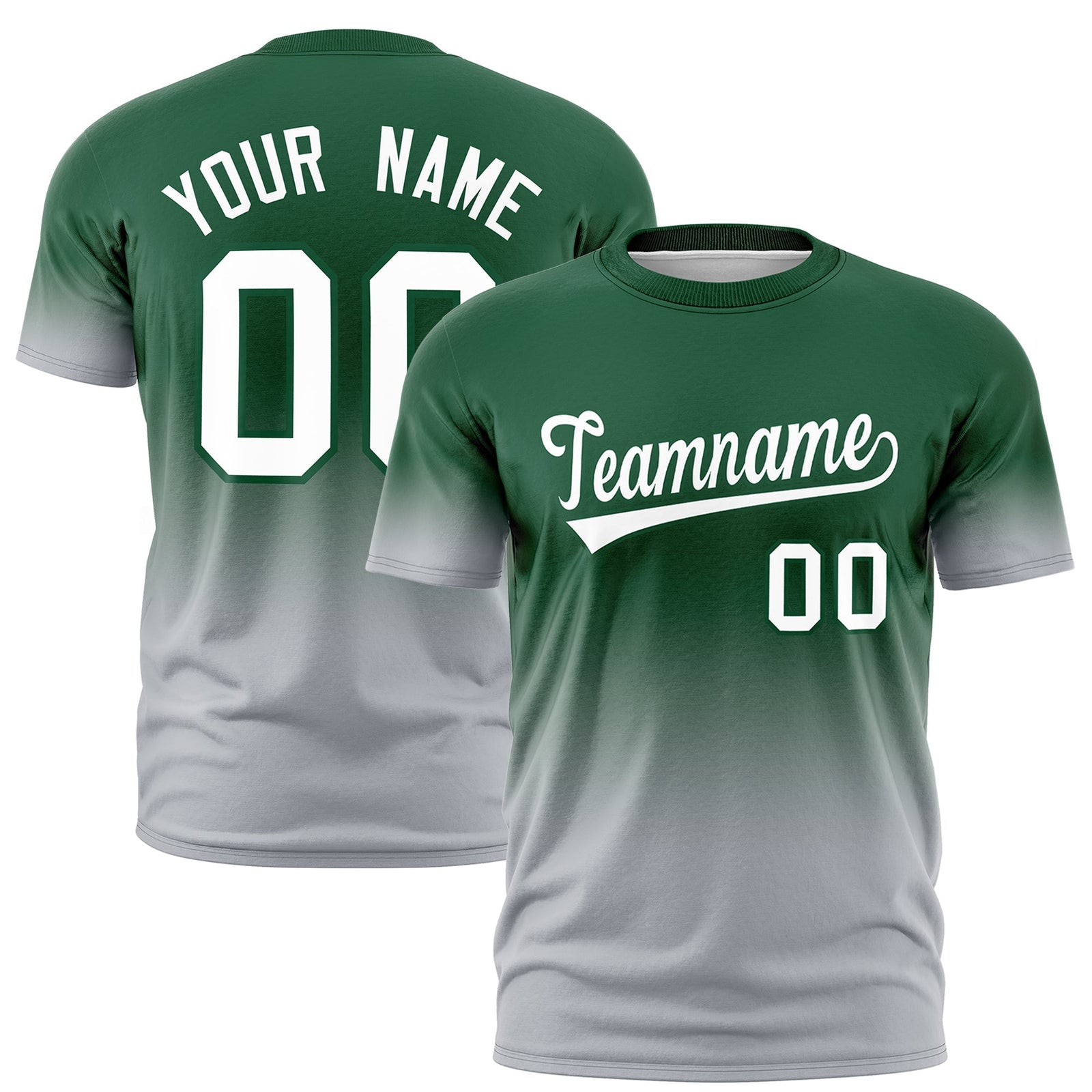 Custom Green White Gradient Fashion Quick Dry T-shirt| KXKSHOP