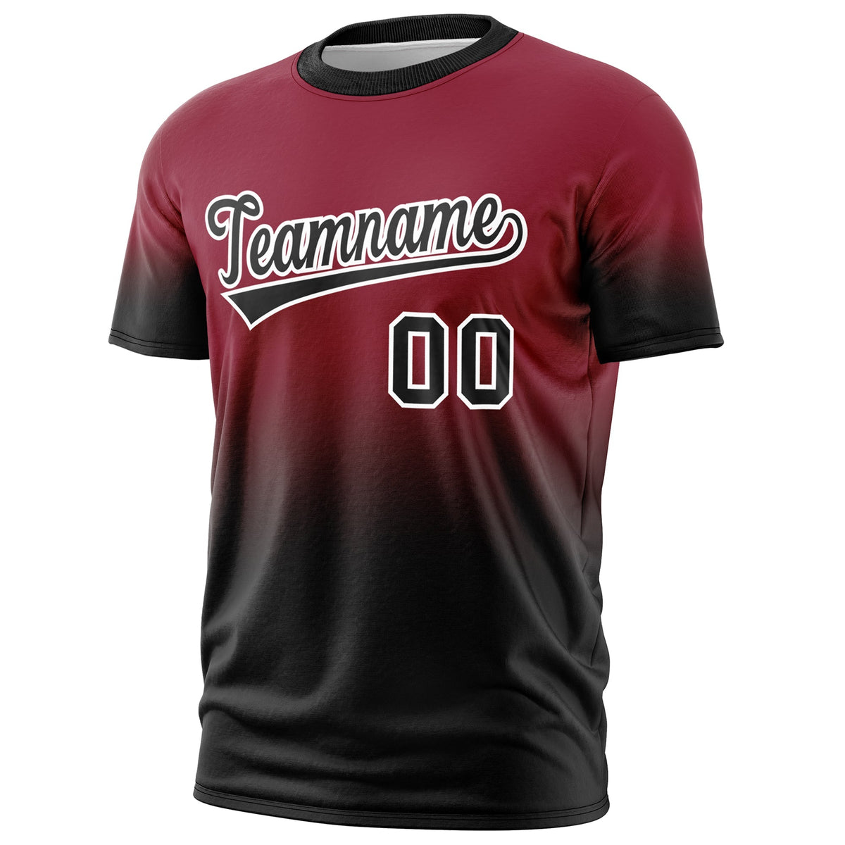 Custom Crimson Black White Gradient Fashion Quick Dry T-shirt| KXKSHOP